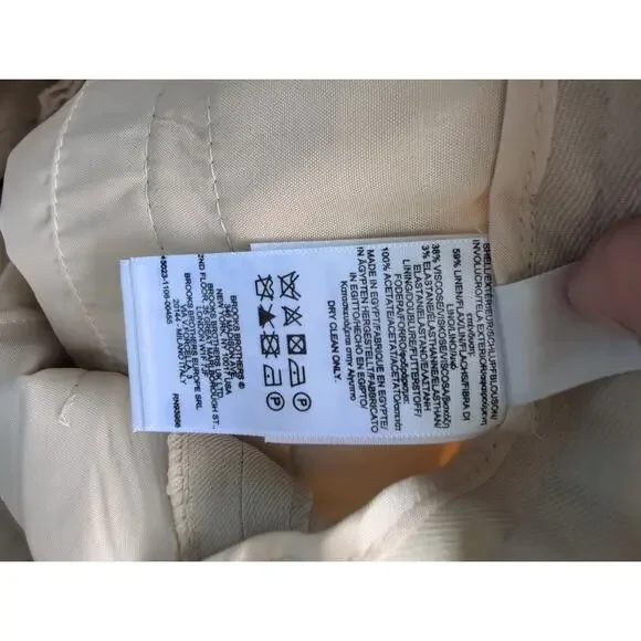 Brooks Brothers Linen Blend Trousers Bone Color NWT Size 6 - Picture 10 of 10